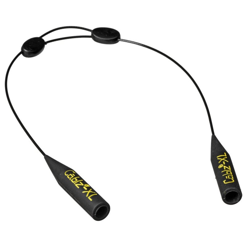 Cablz Zipz XL Adjustable Eyewear Retainer | Adjustable, Lightweight, Low Profile, Off-The-Neck Eyewear Retainer Strap | Black | 12" w/XL Tip - Image 1